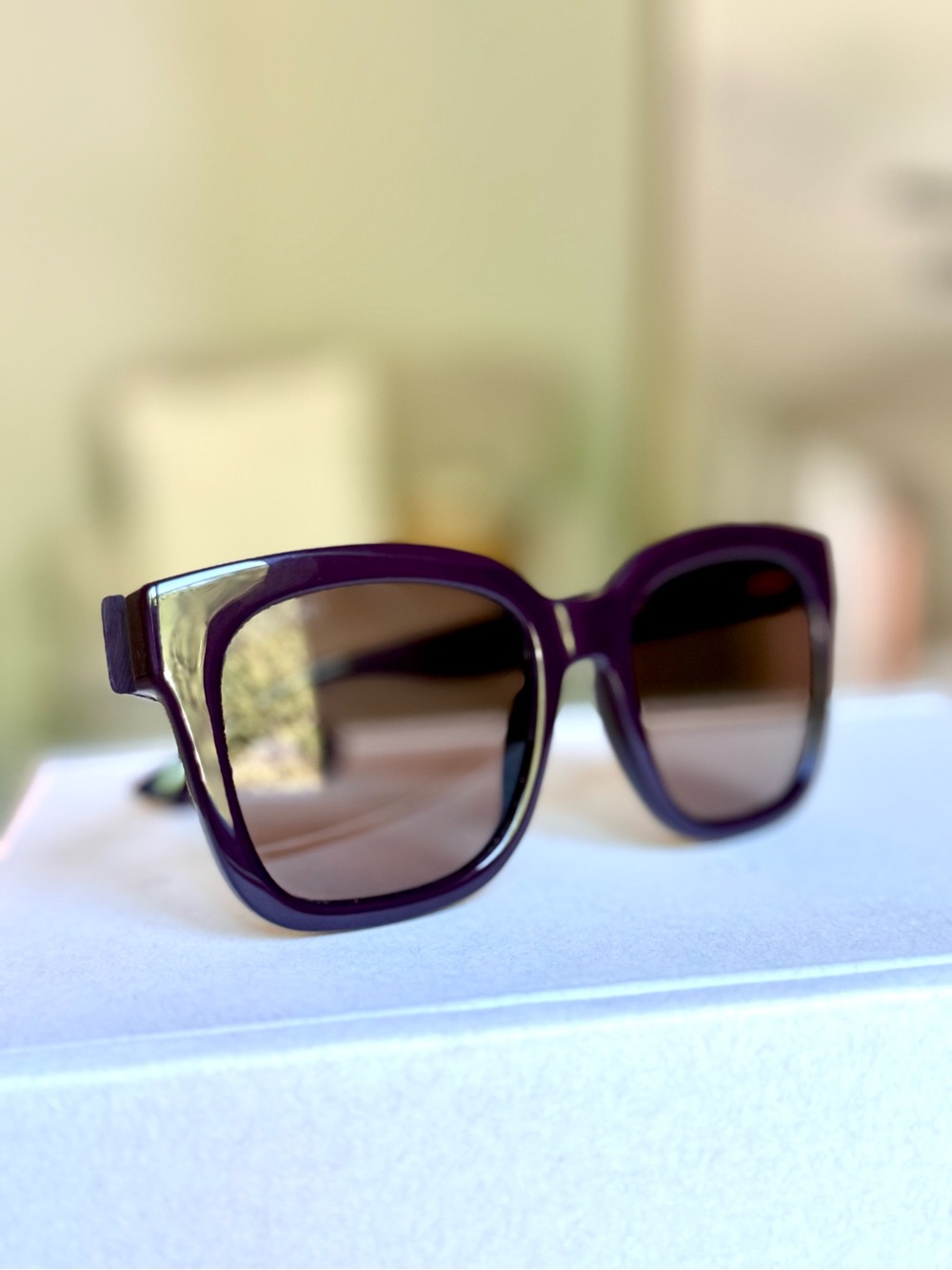 Gucci Oversized Square Sunglasses Burgundy | Brown Lenses | Made in Italy